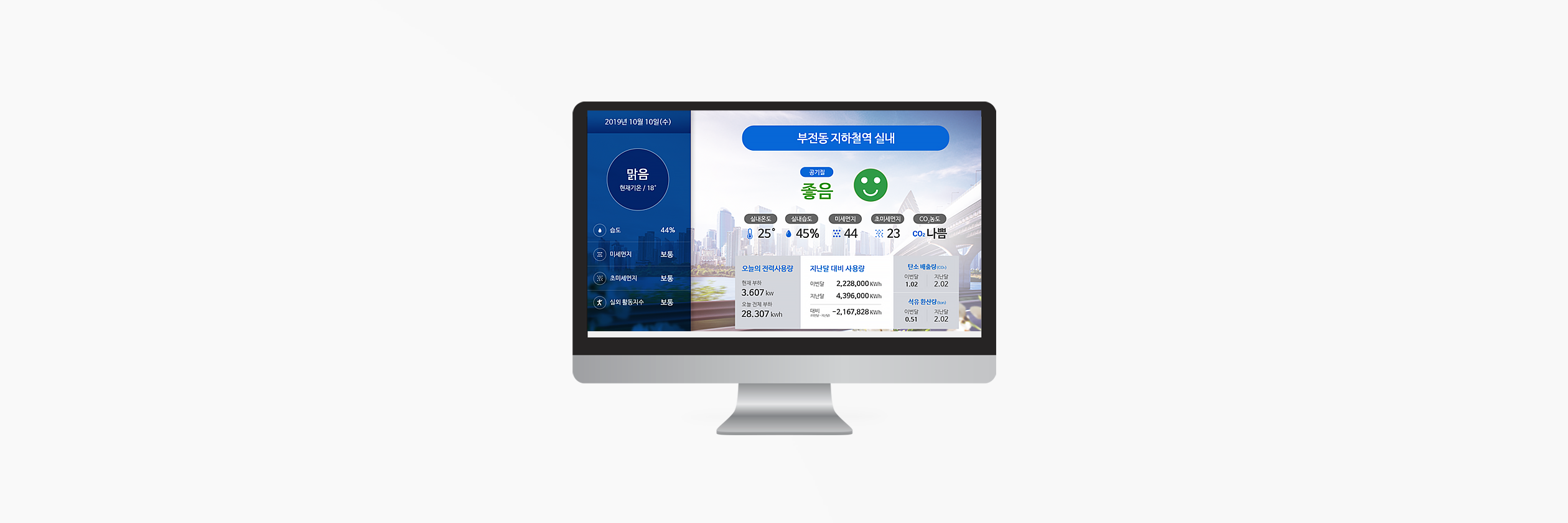 부산시설공단 지하도 미세먼지 모니터링 구축|목업이미지